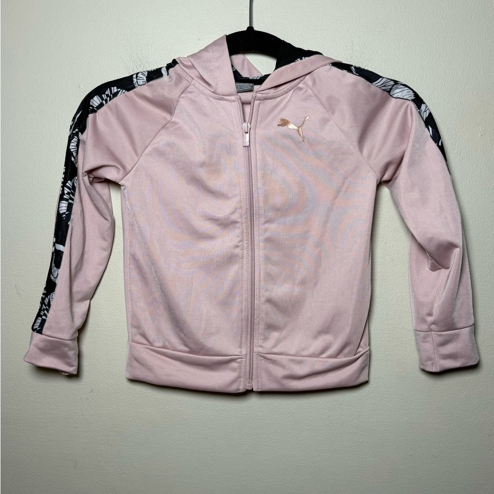 Puma Kids Pink Zip-Up Hoodie W/ Matching Leggings Black Pink Navy Size 5